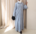 Dusty Blue | Cotton Maxi Shirt dress